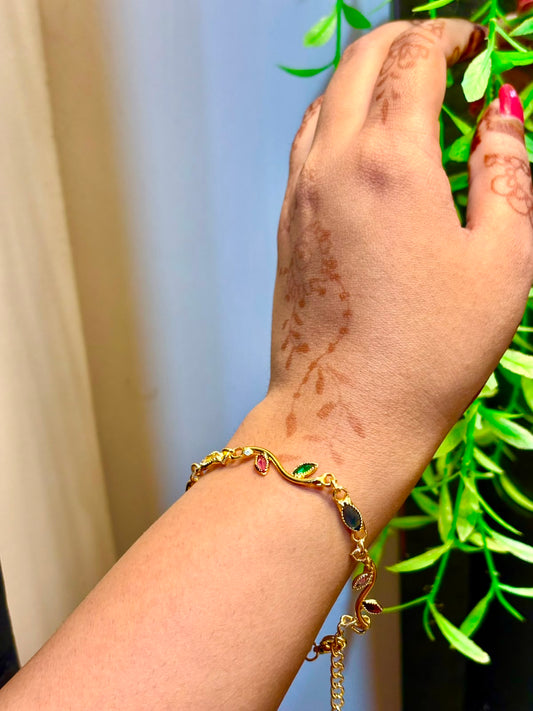 Luxe Crystal Vine Bracelet – Gold Plated